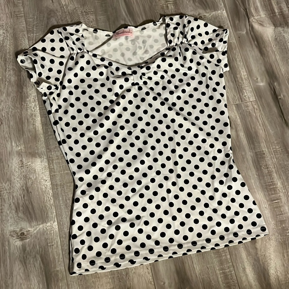 Polka Dot Short Sleeve Tee - Black & White